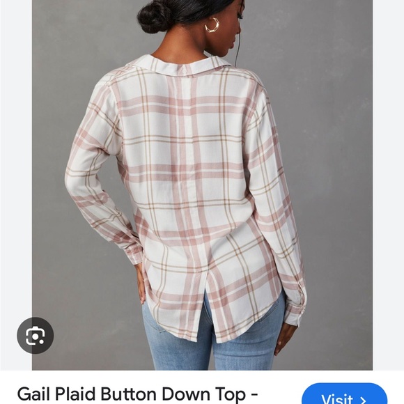 White Notched Collar 3/4 Sleeve Button Down Shirt - Picture 2 of 3